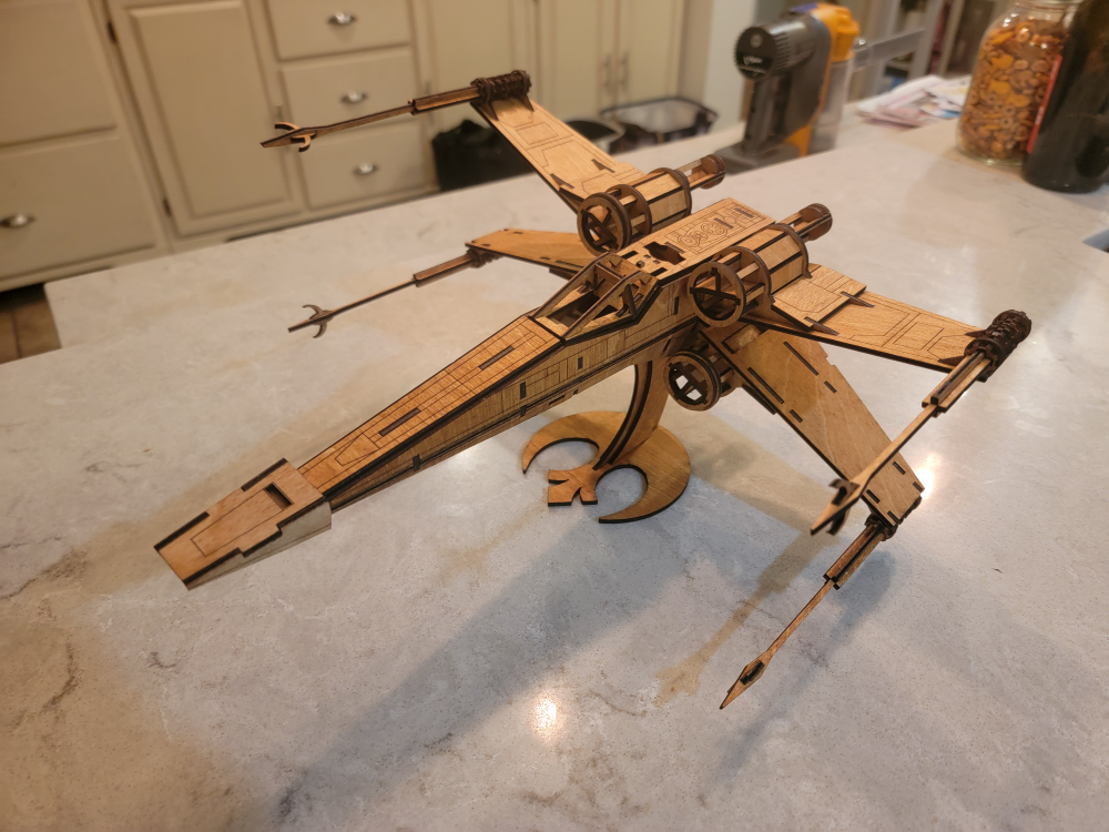 Lasrt Cut X-Wing Starfighter Wooden Model
