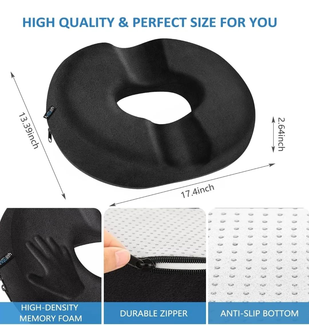 Non-Slip Donut Pillow for Tailbone Pain & Hemorrhoid Relief image indicator(5)