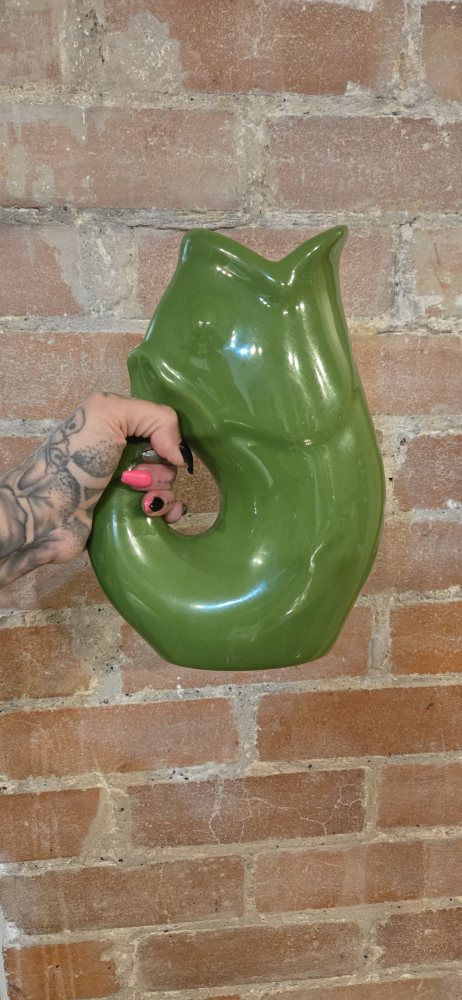 Vintage Green Ceramic Pitcher - photo 3