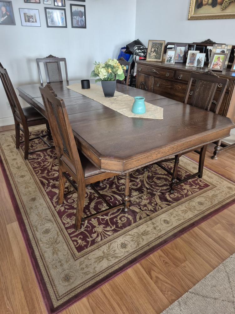 Antique Wooden Dining Table and Buffet Set - photo 2