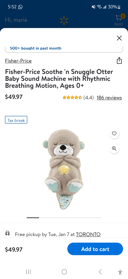 Fisher-Price Soothe 'n Snuggle Otter Baby Sound Machine - photo 2