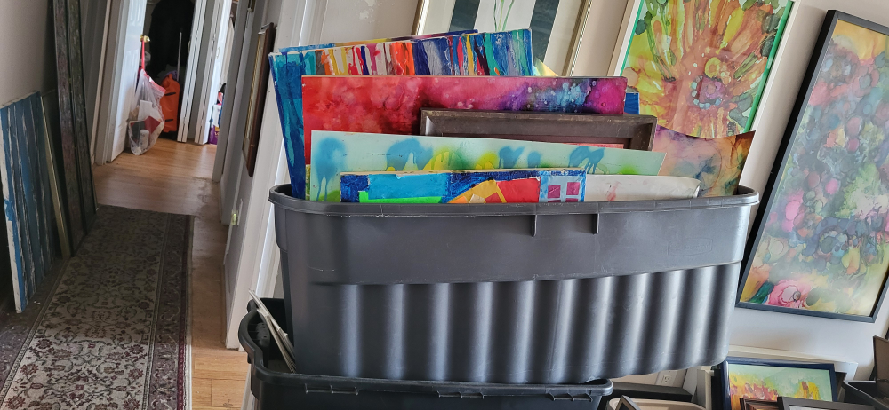 Bulk Lot of Original Artwork on Canvas and Paper