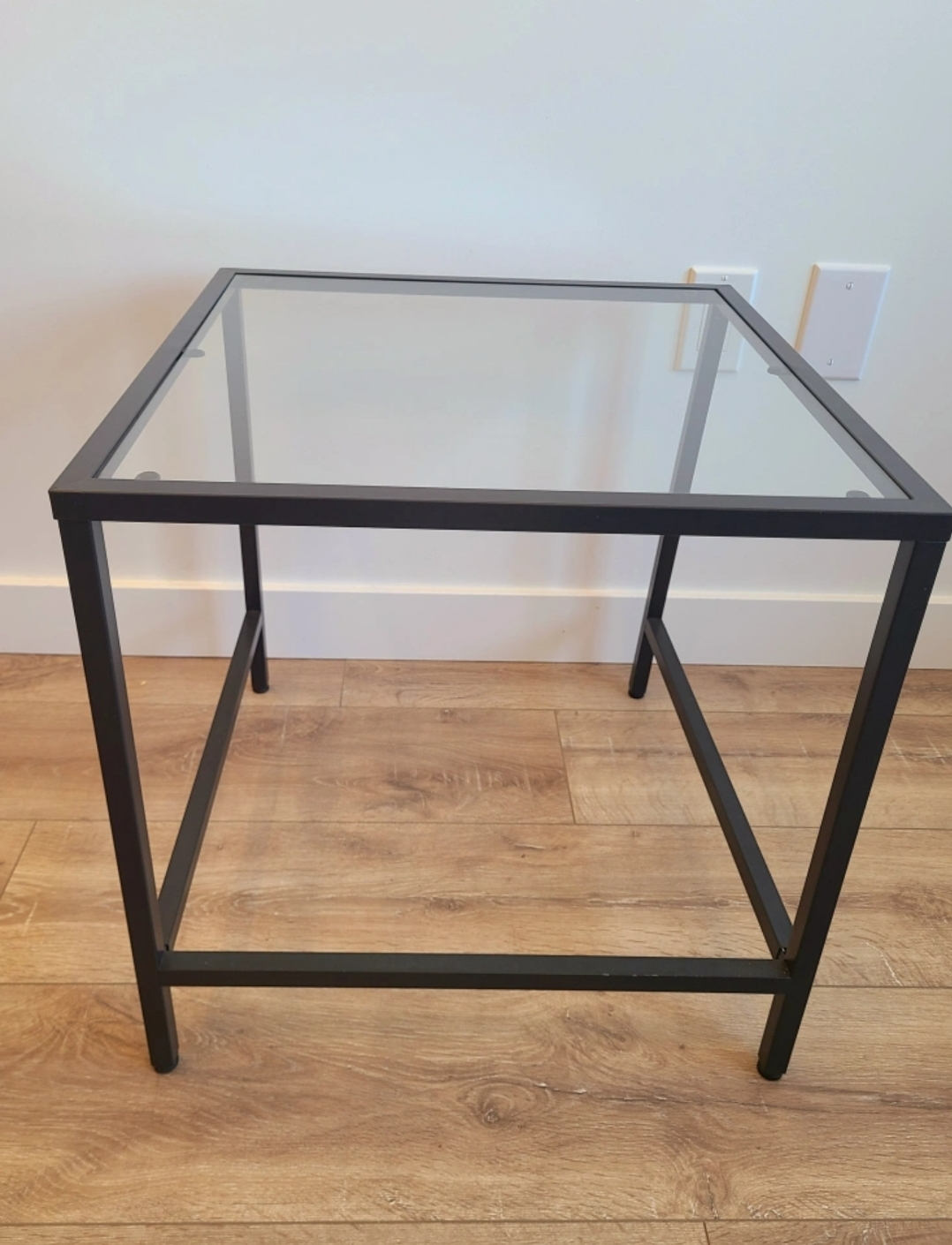 Glass Metal End Table