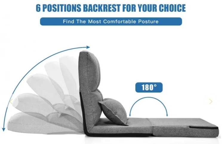 Triple Fold Down Flip Convertible Sleeper Couch - Grey image indicator(3)