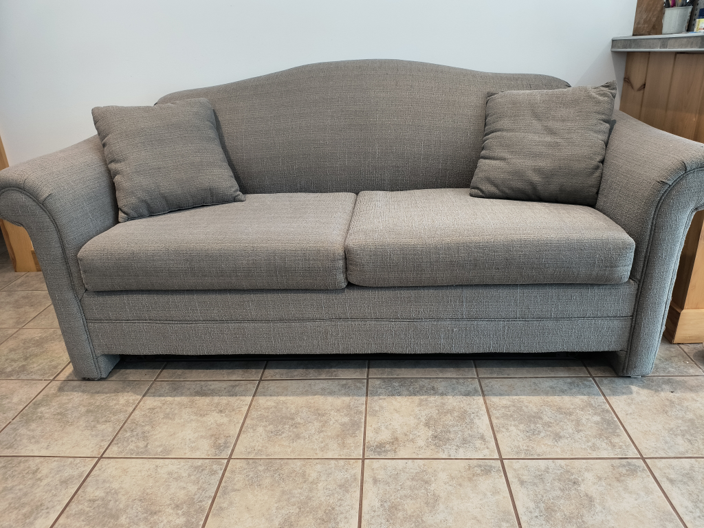 Grey Fabric Loveseat