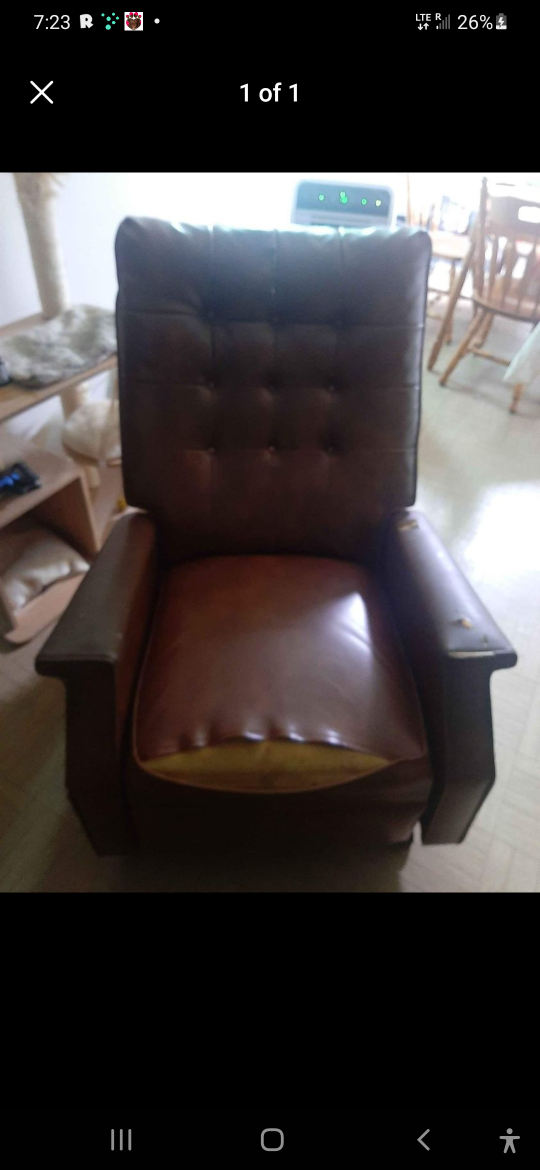 Vintage Brown Leather Recliner