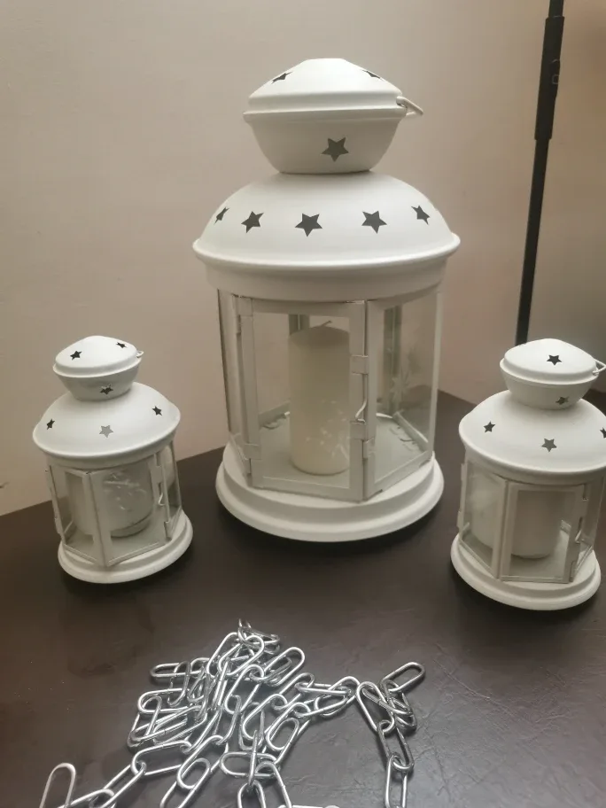 Set of Three White Star Lanterns thumbnail