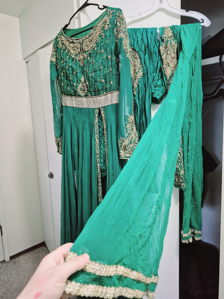 Gorgeous Embellished South Asian Salwar Kameez Set (Teal & Blue) - photo 5