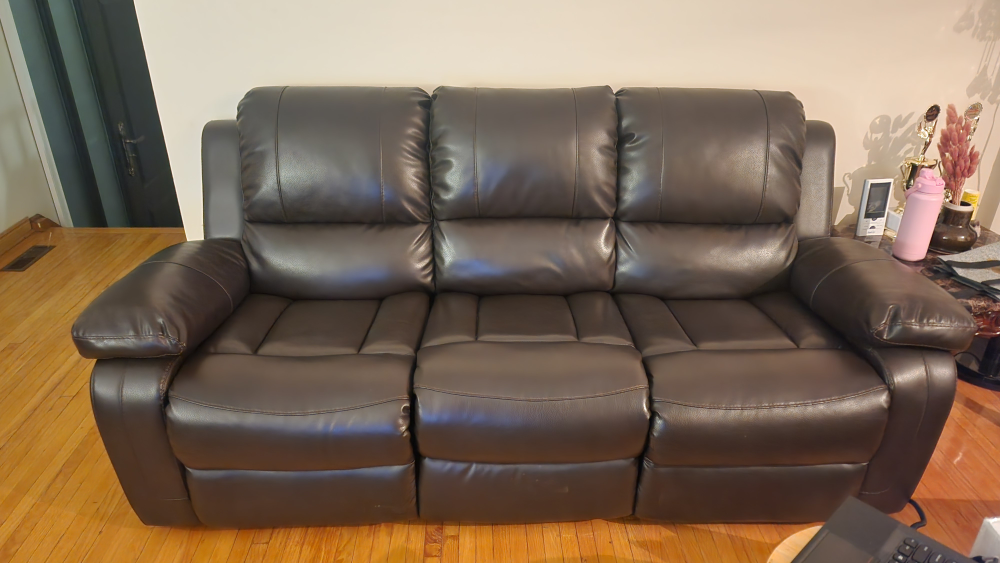 Brown Leather Recliner Sofa