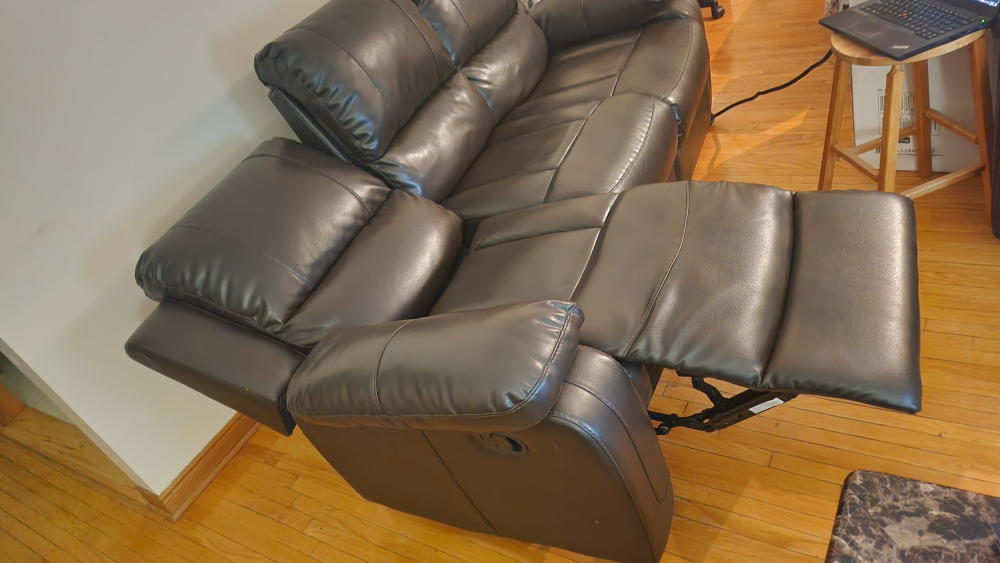 Brown Leather Recliner Sofa - photo 2