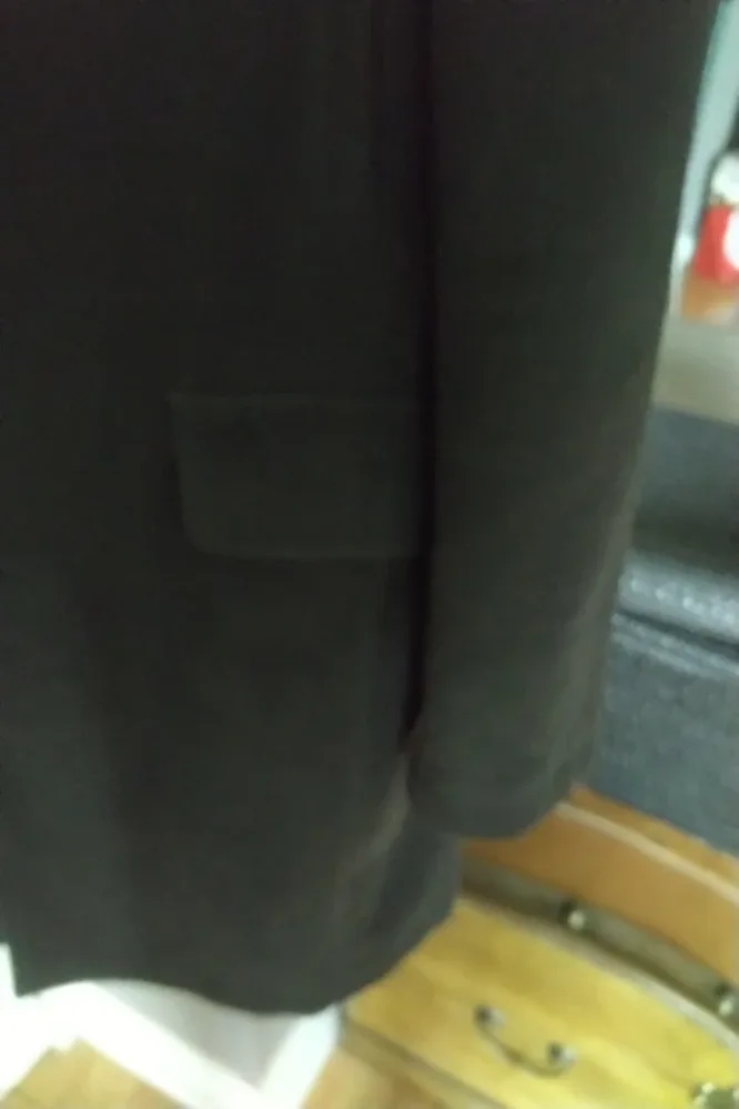 Men's greenish black wool blend overcoat BENETTON🇮🇹 image indicator(4)