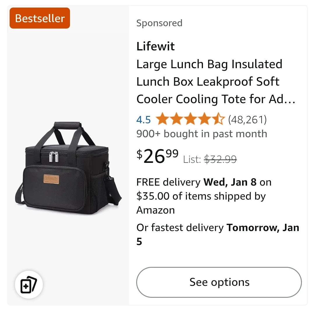 Lunch Bag Cooler Tote