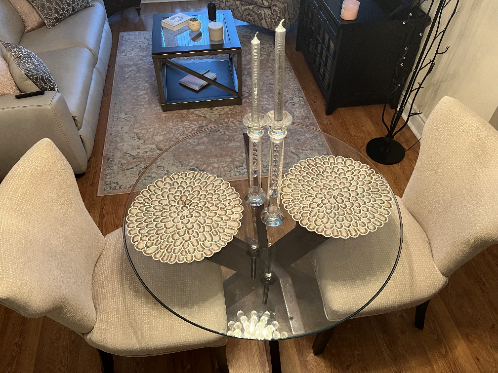 Glass-top Dining Table Set with Two Chairs - photo 2