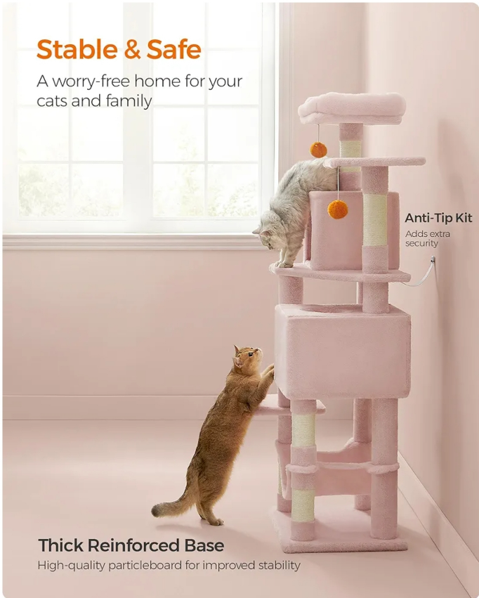 61 Inch Pink Cat Tree - photo 5