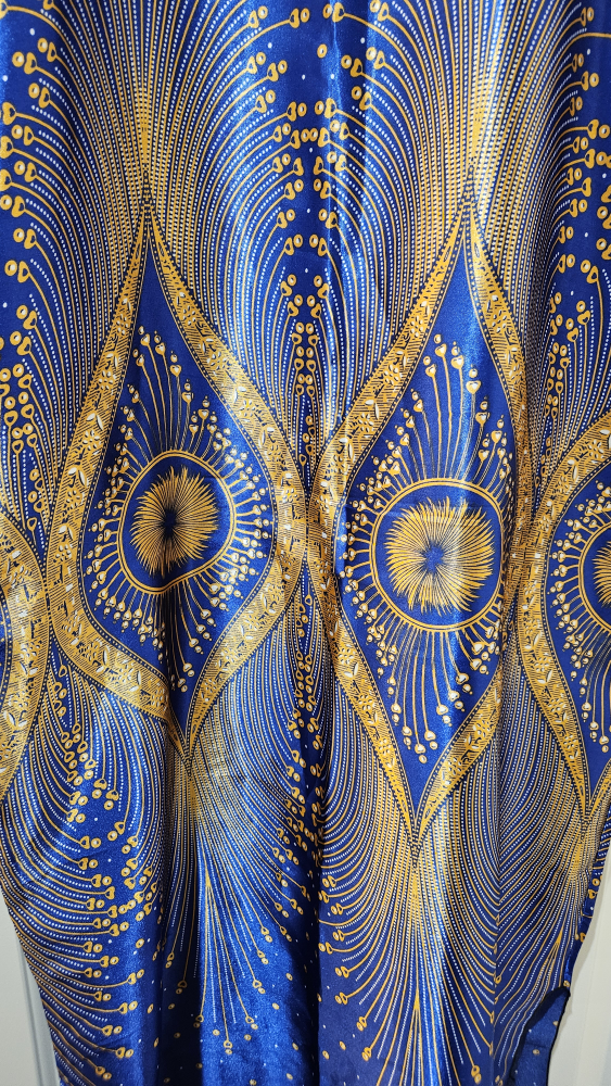 Blue and Gold Satin Kaftan, Brand new - photo 5