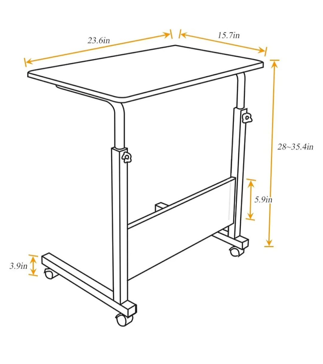 Adjustable Rolling Laptop Desk - Easy Assembly - photo 2
