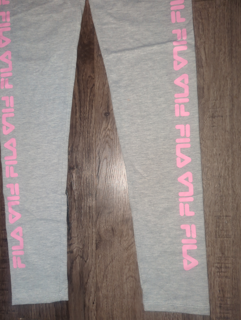 Fila Leggings Size X's grey with Fila in pink down the legs - photo 2