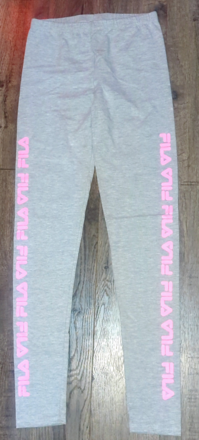 Fila Leggings Size X's grey with Fila in pink down the legs - photo 3