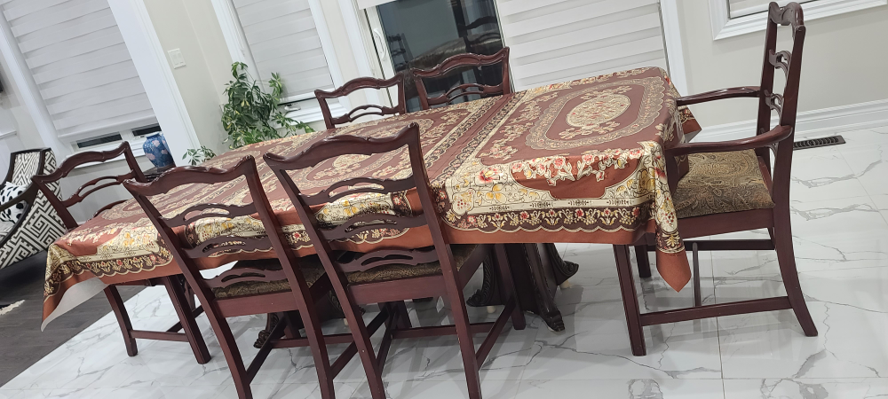 Gorgeous Dark Wood Dining Table Set with 6 Chairs - photo 2