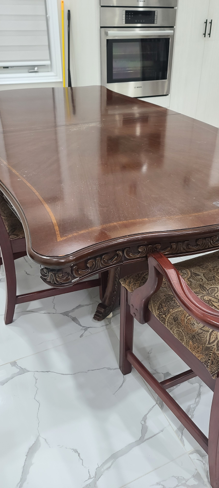 Gorgeous Dark Wood Dining Table Set with 6 Chairs - photo 3