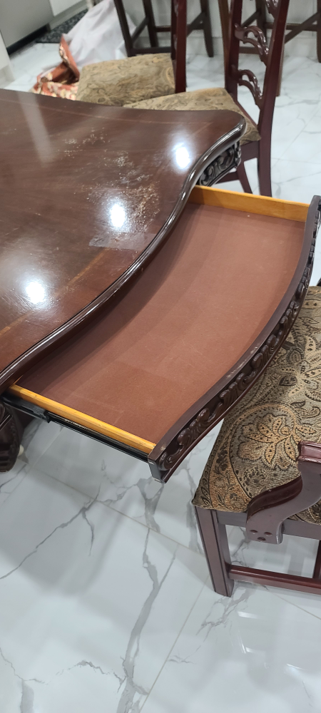 Gorgeous Dark Wood Dining Table Set with 6 Chairs - photo 4