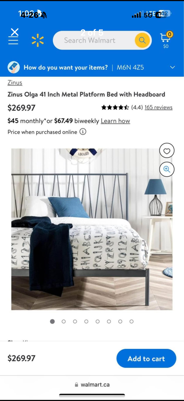 Zinus Bed Frame with Headboard and Mattress