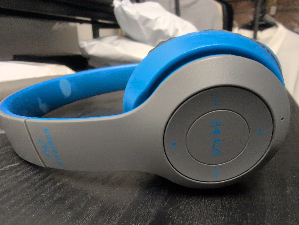 Wireless Bluetooth Headphones Grey and Blue