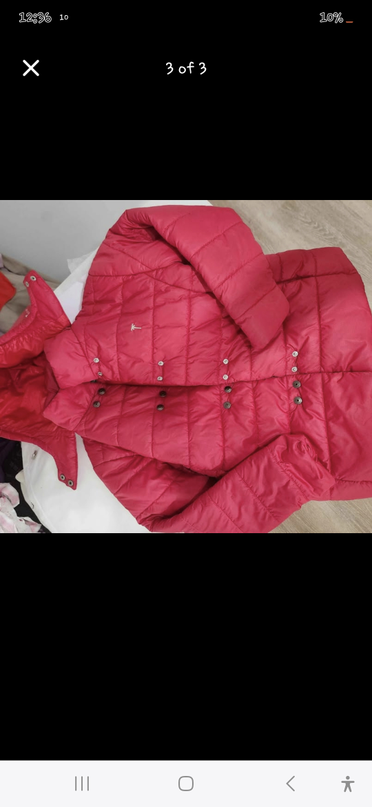 Girls'  quilted puffer jacket - Black and Red - photo 2