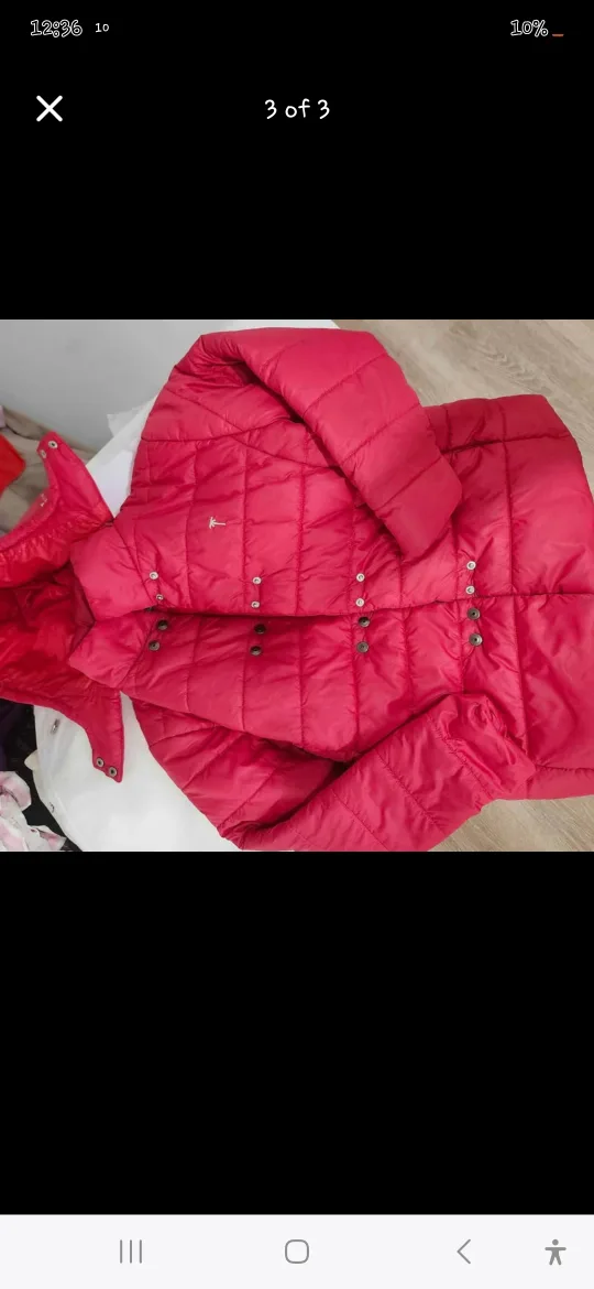 Girls'  quilted puffer jacket - Black and Red image indicator(2)