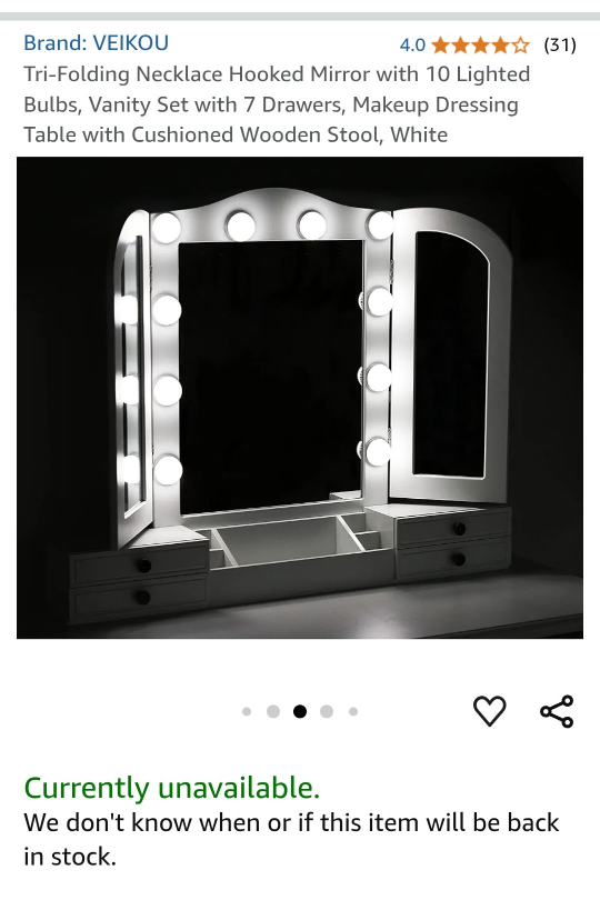 Vanity mirror with Tri-Folding Mirror & Lights - photo 4