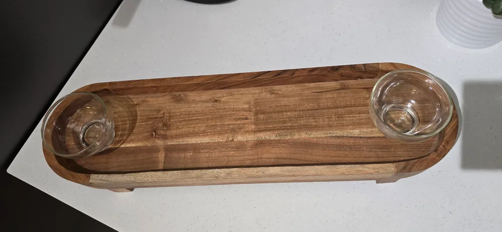 Wooden Serving Tray with Bowls image indicator(2)