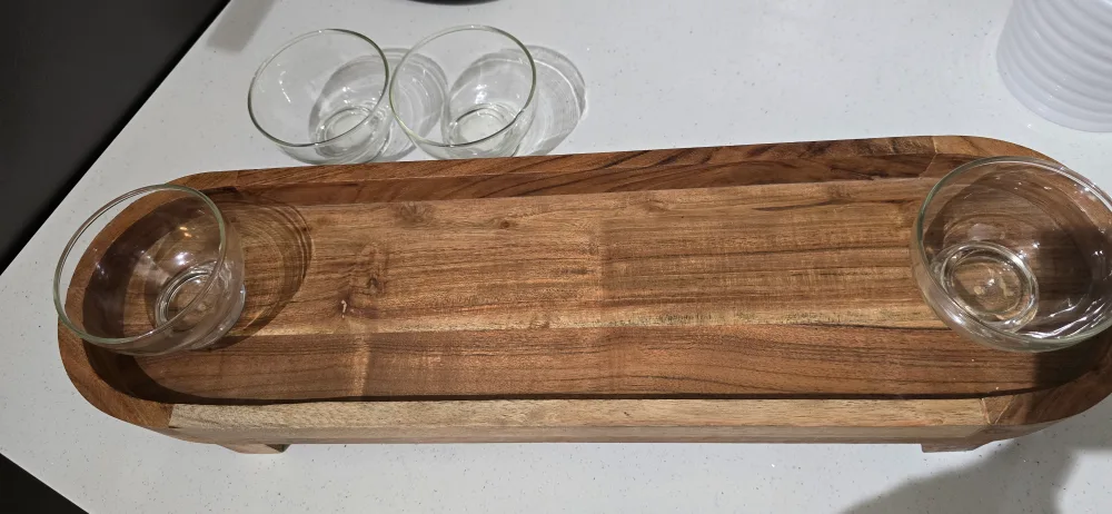 Wooden Serving Tray with Bowls image indicator(4)