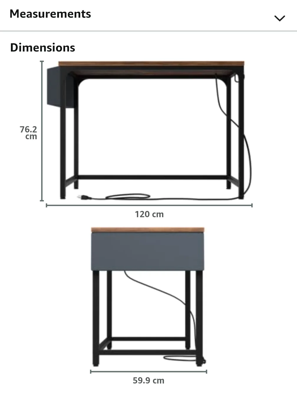 Modern Computer Desk with Built-in Power Outlets thumbnail