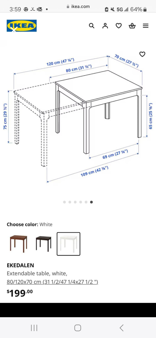 IKEA EKEDALEN Extendable Dining Table with 4 Chairs - photo 5