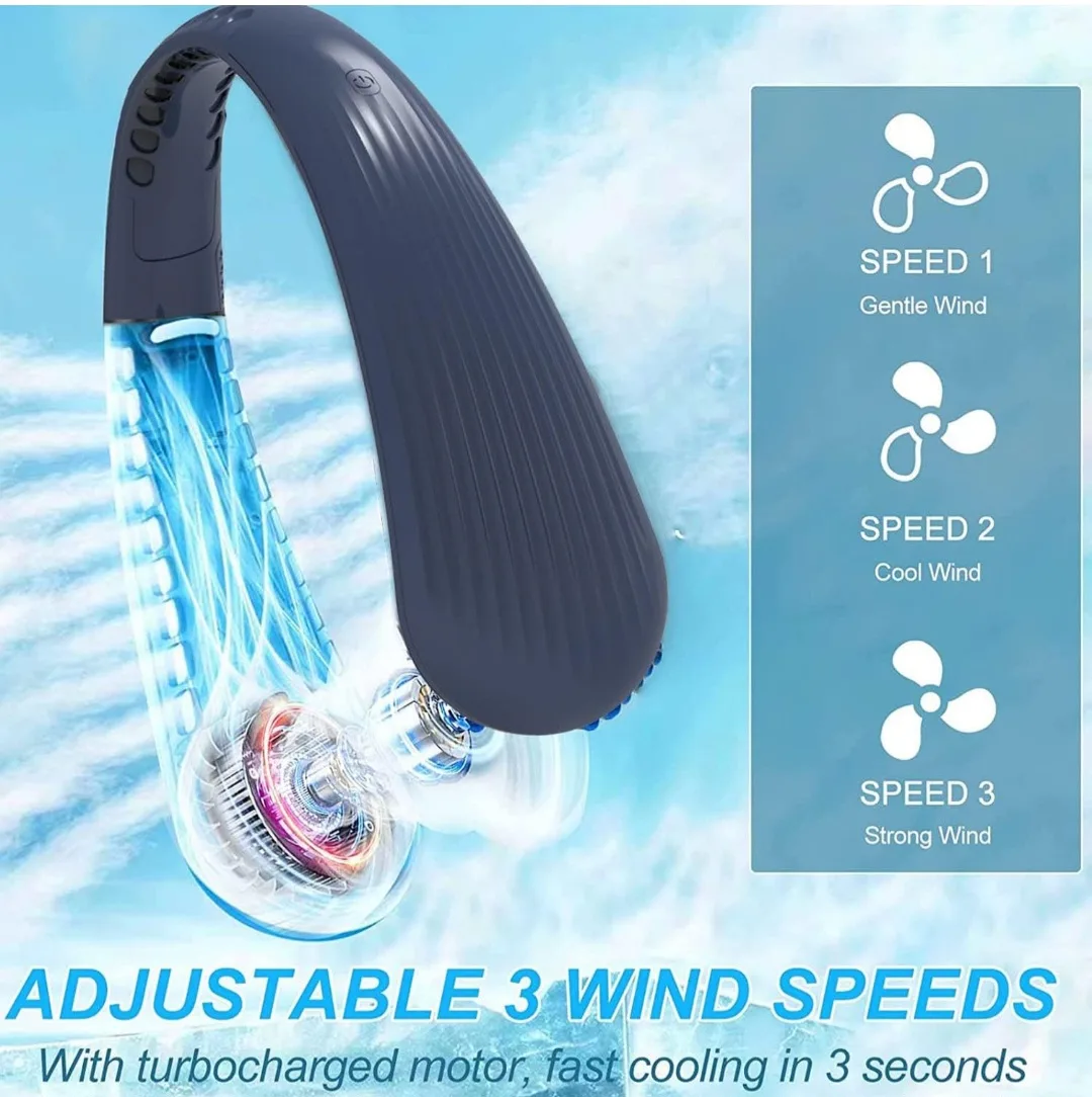 Bladeless Neck Cooler Fan - Portable Personal Cooling Device image indicator(5)