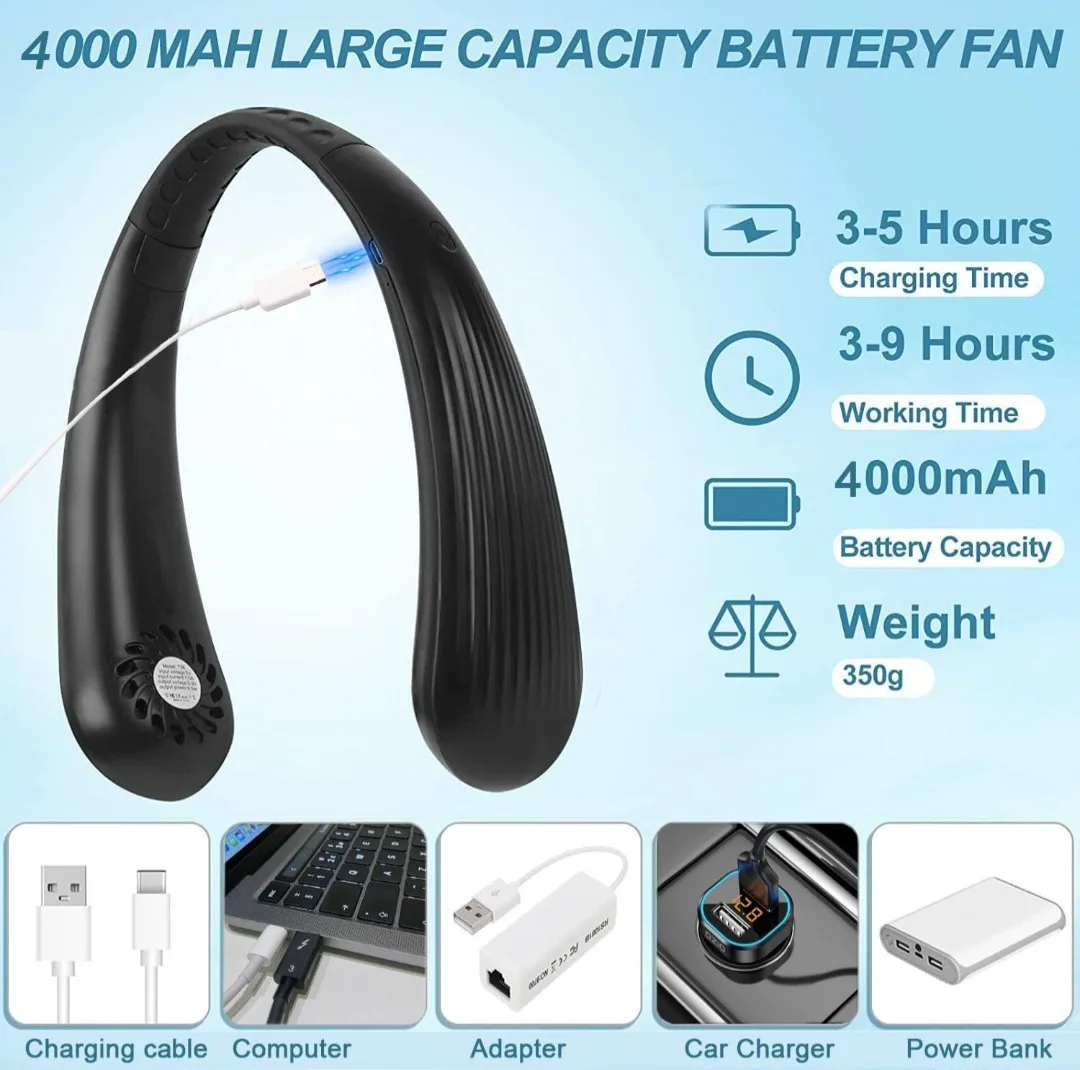 Bladeless Neck Cooler Fan - Portable Personal Cooling Device image indicator(7)