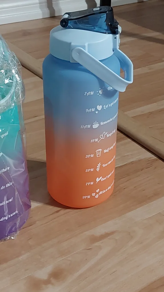 BNIB Set of 3 Motivational Water Bottles with Straws image indicator(7)