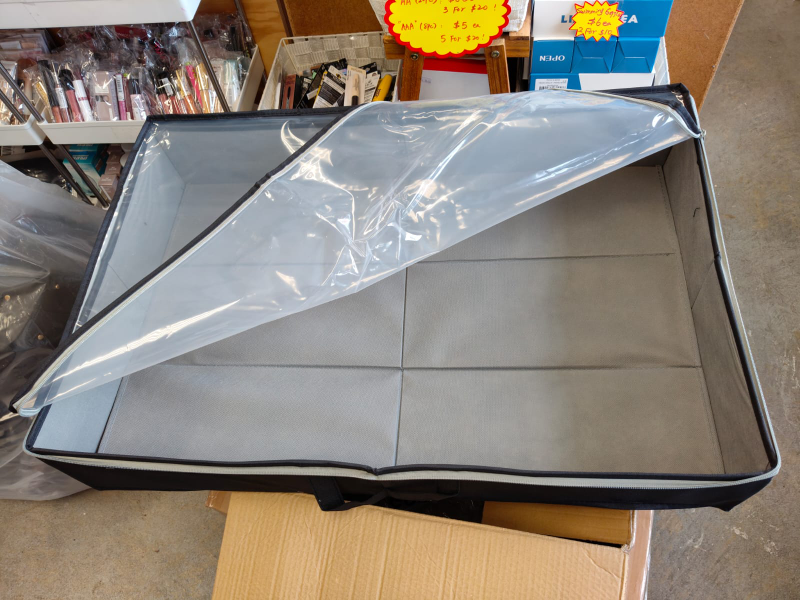 Large Fabric Storage Bin with Clear Top - photo 4