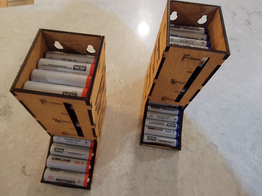 Two Wooden Battery Organizers for AA & AAA Batteries - photo 2