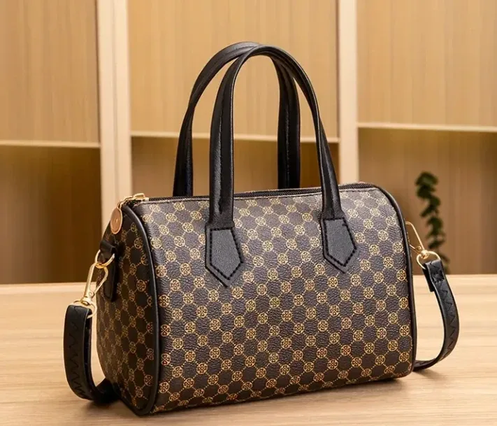 Brown and Black Barrel Handbag thumbnail