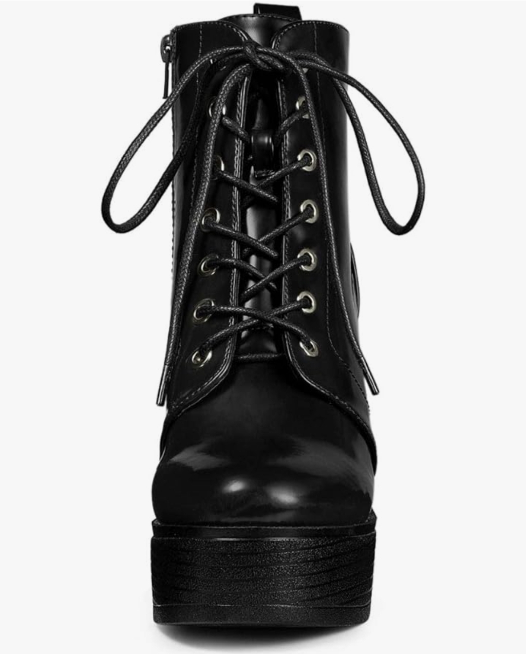 Black Platform Lace-Up Ankle Boots - photo 3