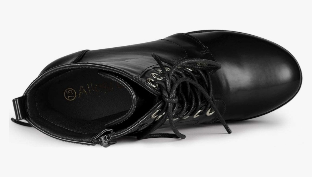 Black Platform Lace-Up Ankle Boots - photo 5