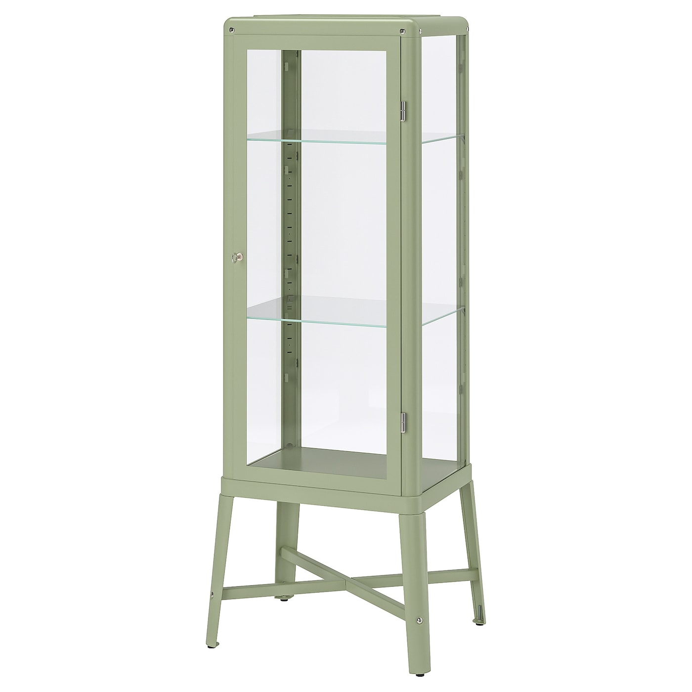 Sage Green Metal Display Cabinet