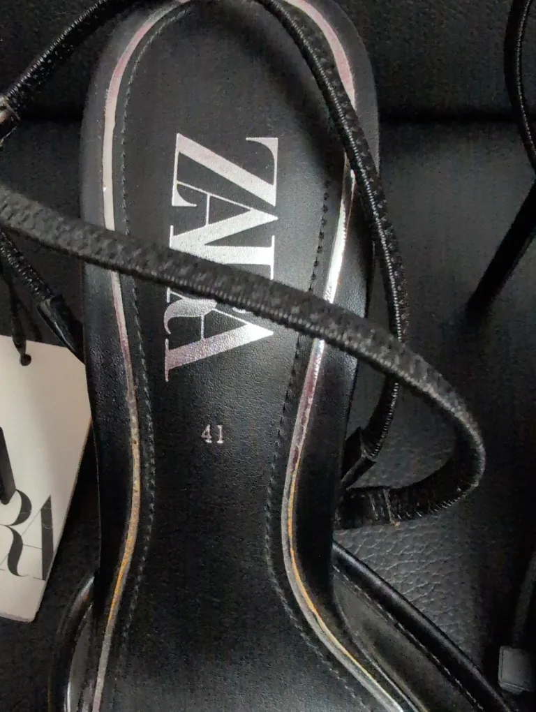 Zara High Heels - Black Mesh Slingback Heels - Size 41 image indicator(2)