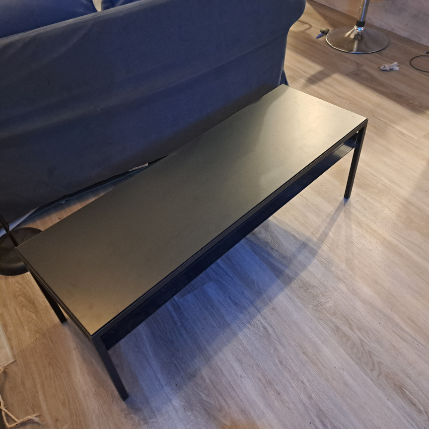 Black Metal Coffee Table with Shelf