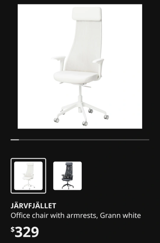 IKEA JÄRVFÄLLET Office Chair - Grann White - photo 3