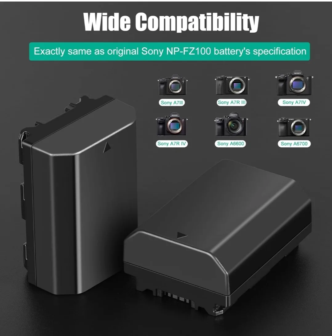 2280mAh NP-FZ100 Battery & Dual USB Charger for Sony A7 Series image indicator(3)