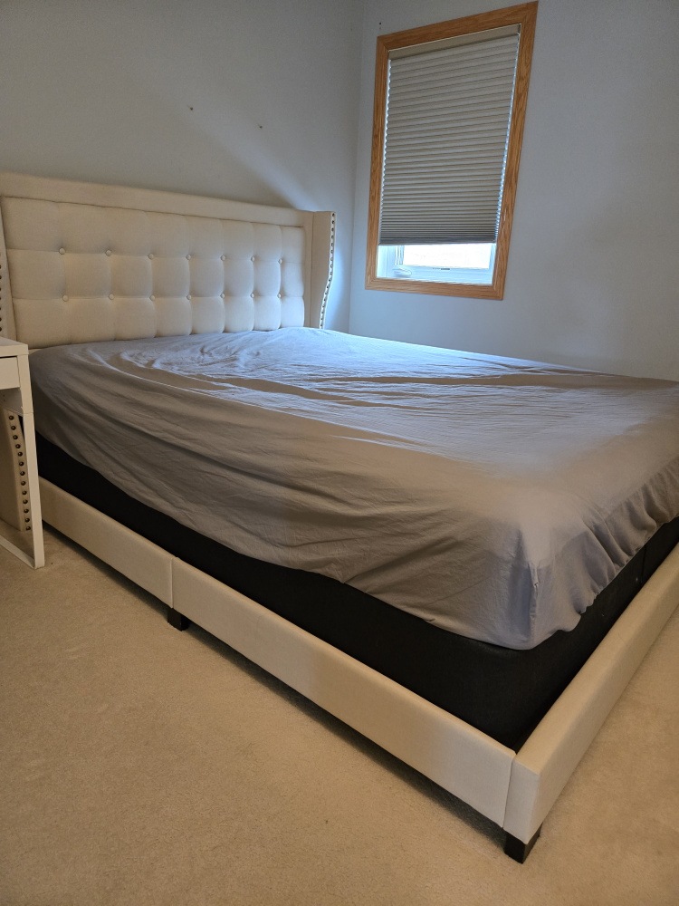 Queen Upholstered Bed Frame with Headboard ,mattress, box spring