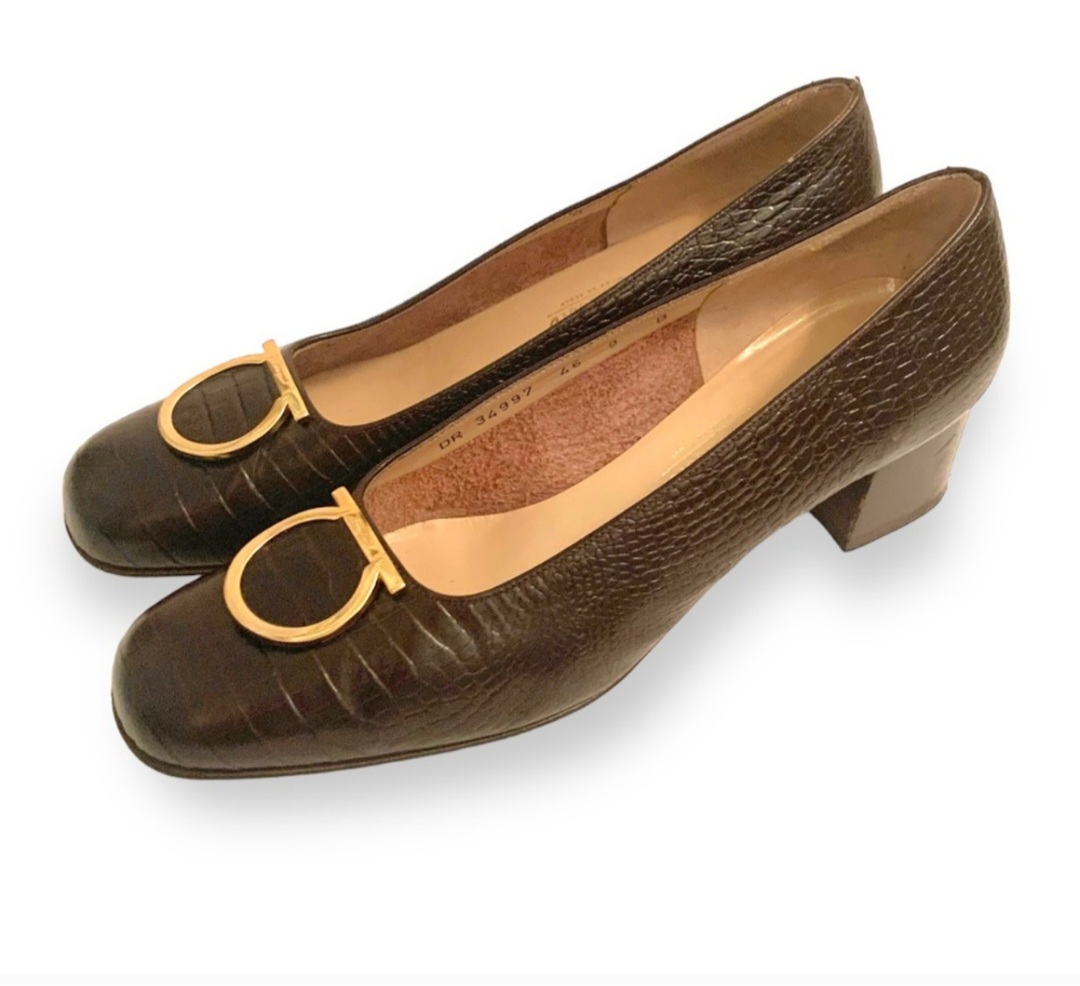 Salvatore Ferragamo Women's Brown Leather Heels - photo 2