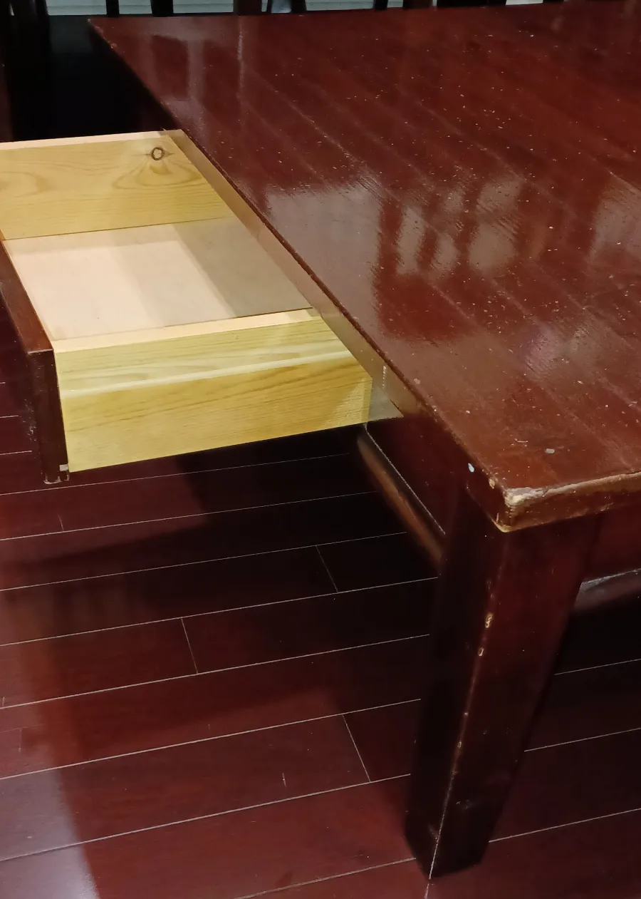 Dark Brown Wooden Coffee Table with Drawer image indicator(3)